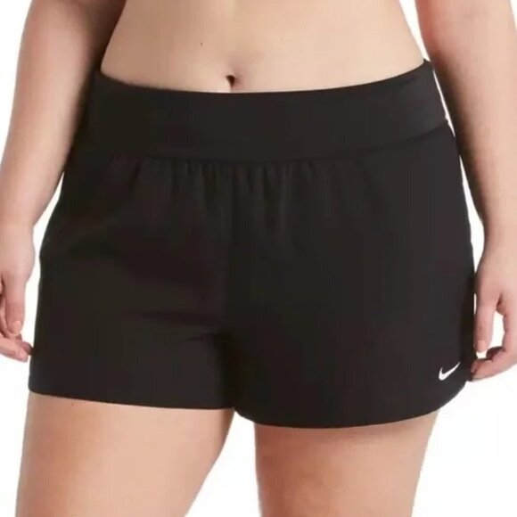 NWT - Nike Swim Black Women's Standard Solid Element Swim Boardshort - Size 2X - Picture 1 of 3